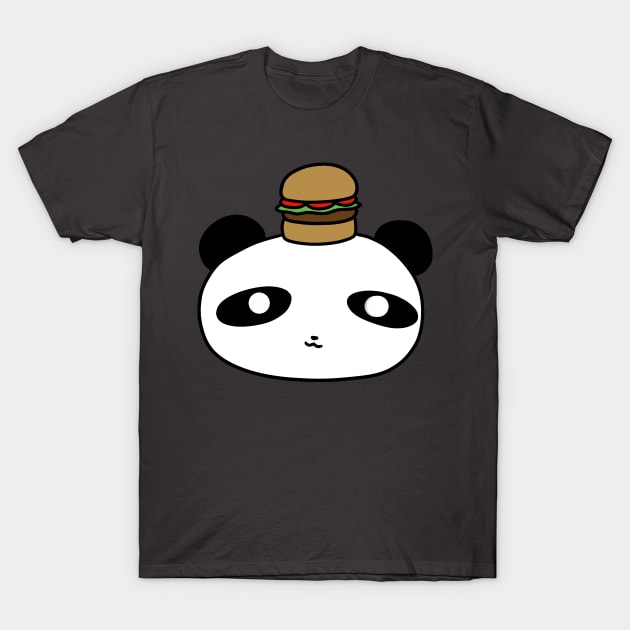Hamburger Panda Face T-Shirt by saradaboru